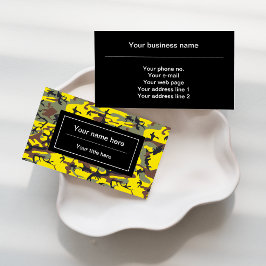 Cartão De Visita Camuflagem Amarela e Marrom, Militar, Exército