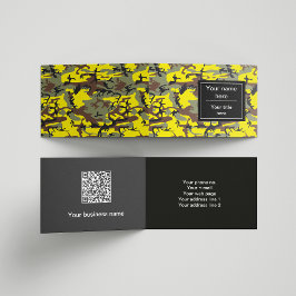 Cartão De Visita Camuflagem Amarela e Marrom, Militar, Exército