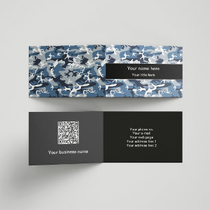 Cartão De Visita Camuflagem Azul, Camuflagem de Inverno, Camuflagem