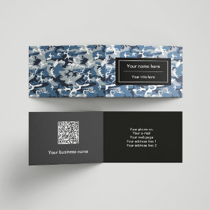 Cartão De Visita Camuflagem Azul, Camuflagem de Inverno, Camuflagem