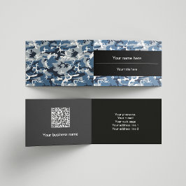 Cartão De Visita Camuflagem Azul da Neve de inverno, Militar, Exérc