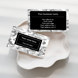 Cartão De Visita Camuflagem de Cinzas de inverno, Militar, Exército