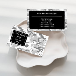 Cartão De Visita Camuflagem de Cinzas de inverno, Militar, Exército