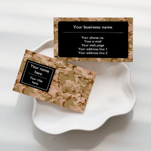 Cartão De Visita Camuflagem Deserto, Camuflagem Marrom, Militar, Ex