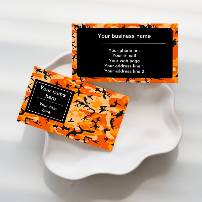Cartão De Visita Camuflagem Laranja, Militar, Exército (Criador carregado)