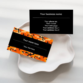 Cartão De Visita Camuflagem Laranja, Militar, Exército