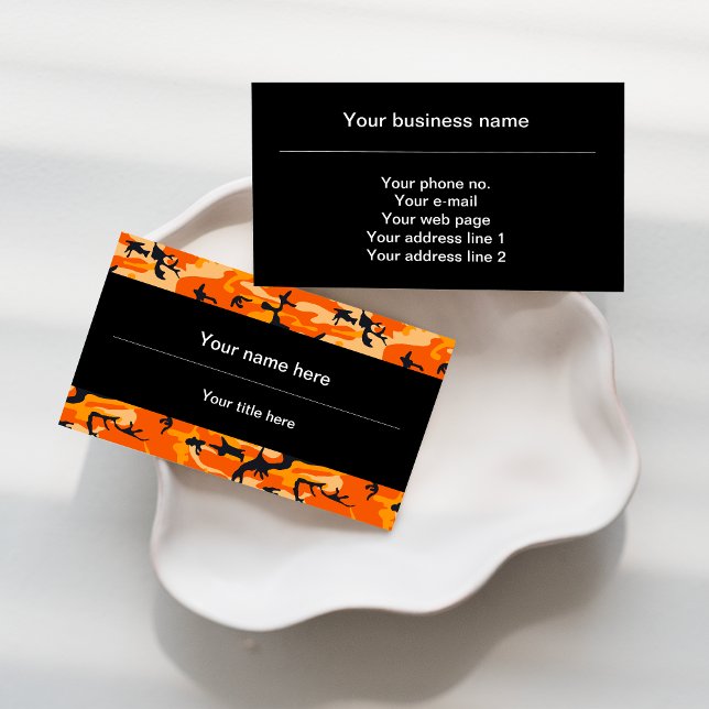 Cartão De Visita Camuflagem Laranja, Militar, Exército (Criador carregado)