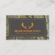 Cartão De Visita Camuflagem + Tritões de veados laranja ao ar livre (Frente)