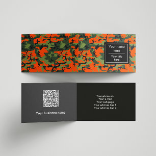 Cartão De Visita Camuflagem Verde Laranja, Militar, Exército