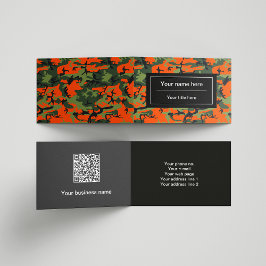 Cartão De Visita Camuflagem Verde Laranja, Militar, Exército