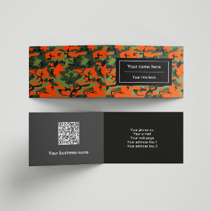 Cartão De Visita Camuflagem Verde Laranja, Militar, Exército