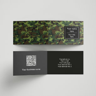 Cartão De Visita Camuflagem Verde, Militar, Exército