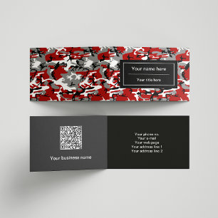 Cartão De Visita Camuflagem Vermelha e Cinza, Camuflagem, Militar,