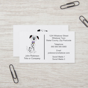 Cartão De Visita Canais de Design de Cachorros Dalmáticos