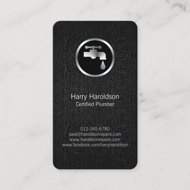 Cartão De Visita Canalização de Canalização com Fuga Reparo de Casa (Frente)