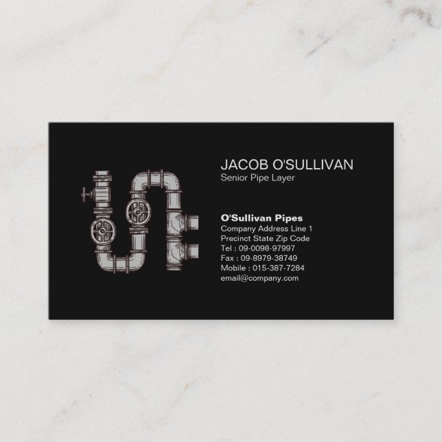 Cartão De Visita Canalização de Canalizador de Camada de Pipe (Frente)