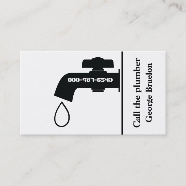 Cartão De Visita Canalização para os olhos com canalizações de torn (Frente)