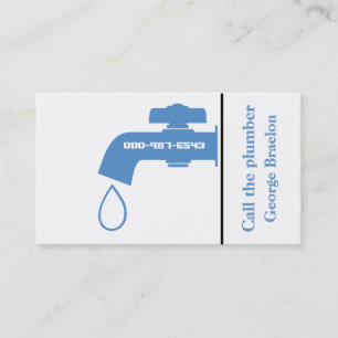 Cartão De Visita Canalizador azul, encanamento atraente da torneira