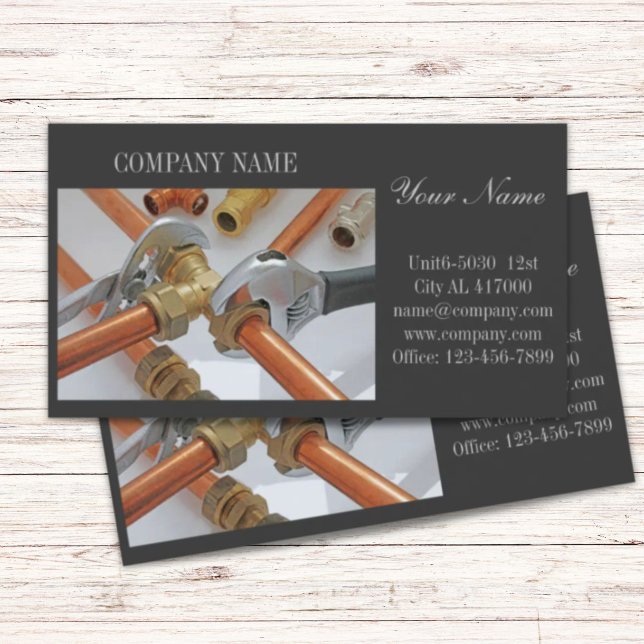 Cartão De Visita Canalizador de ferramentas de encanamento de Const (Handyman Construction plumbing tools plumber Business Card)