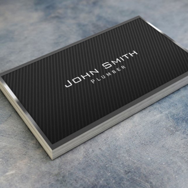 Cartão De Visita Canalizador de Fibra de Carbono Preto de Serviço d (Criador carregado)