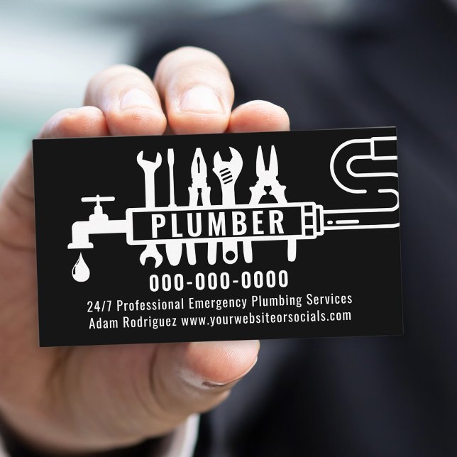 Cartão De Visita Canalizador Personalizado (Custom Plumber Business Card
)