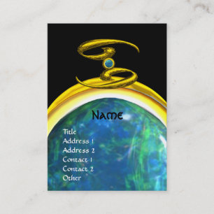 Cartão De Visita CANCER MONOGRAM azul cinza preto amarelo claro