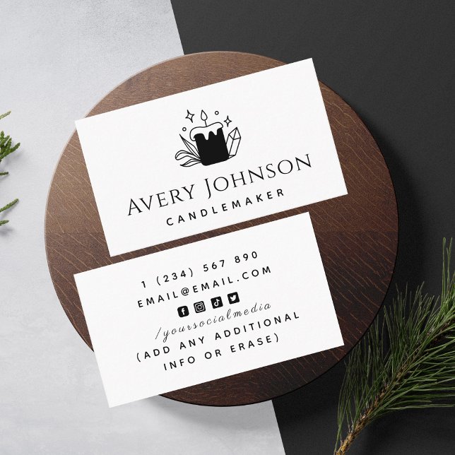 Cartão De Visita Candlemaker Clássico de Vela e Jewel Cristal (Criador carregado)