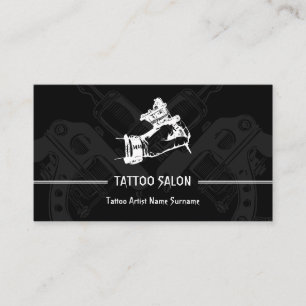Cartão De Visita Caneta de Arma Minimalista Moderna Artista de Tatu