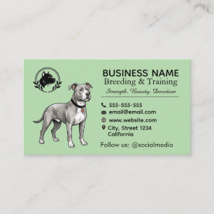 Cartão De Visita Canil e Criador de Pit Bull Terrier Profissional