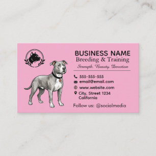 Cartão De Visita Canil e Criador de Pit Bull Terrier Profissional