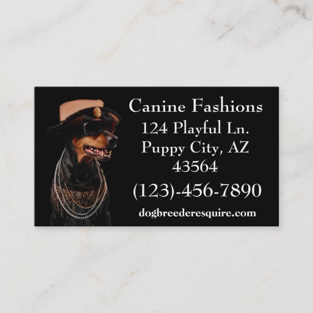 Cartão De Visita Canine Fashions (Frente)