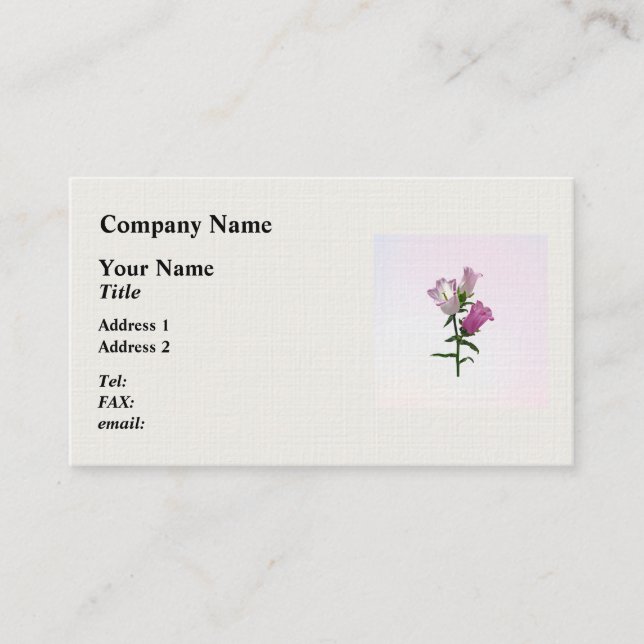 Cartão De Visita Canterbury Bells Rosa (Frente)