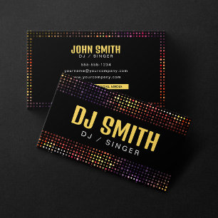 Cartão De Visita Cantor de DJs Preto Esbelto Produtor de Música de