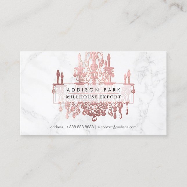 Cartão De Visita Cantor de ouro de rosa de mármore PixDezines (Frente)