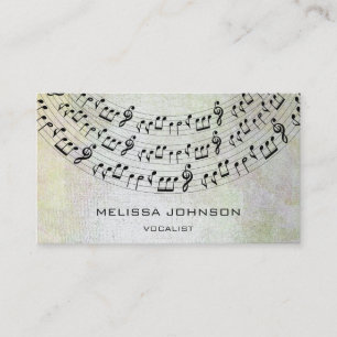 Cartão De Visita Cantor músico Componente Pianista Pastel Metálico