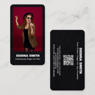Cartão De Visita Cantor profissional Personalizado QR Premium