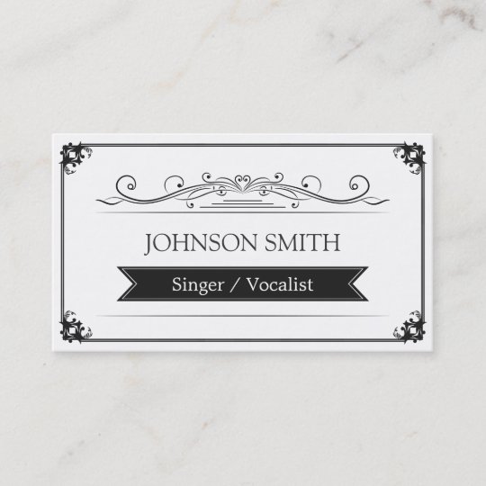 Cartao De Visita Cantor Vocalista Quadro Elegante Do Vintage Zazzle Com Br