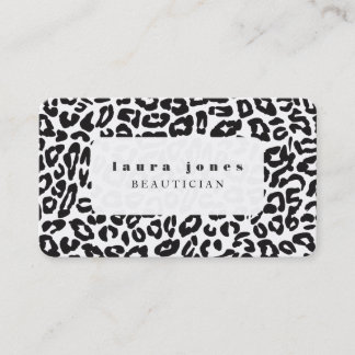 Cartão De Visita Cantos arredondados Leopard Print Fashion Modelo