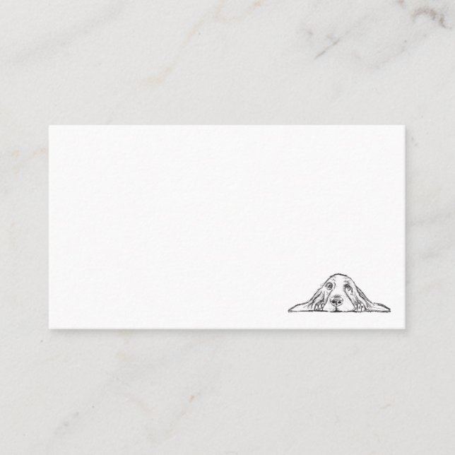 Cartão De Visita cão-caçador preto branco-cachorrinho (Frente)