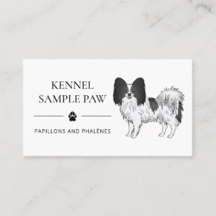 Cartão De Visita Cão Cartoon Papillon Preto E Branco - Canil