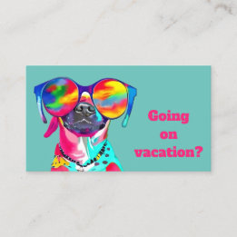 Cartão De Visita Cão Colorido Divertido Personalizado Pet Sitter