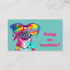 Cartão De Visita Cão Colorido Divertido Personalizado Pet Sitter