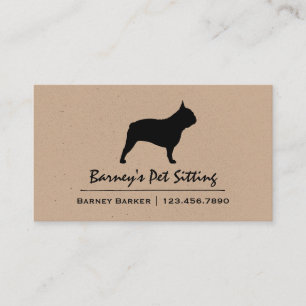 Cartão De Visita Cão da silhueta   Frenchie do buldogue francês