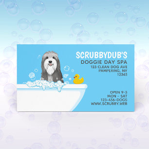 Cartão De Visita Cão de Banheira  Criação de animais  Collie Bus