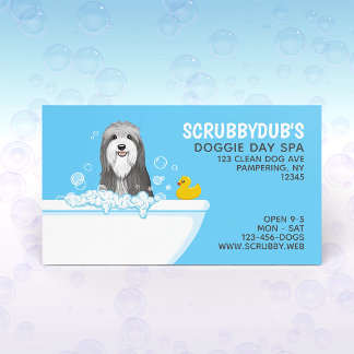 Cartão De Visita Cão de Banheira | Pet Grooming | Collie Busine
