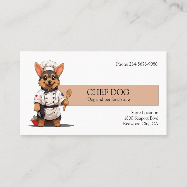 Cartão De Visita Cão de Chef (Frente)