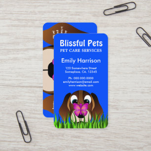 Cartão De Visita Cão de filhote de cachorro azul bonito do lebreir
