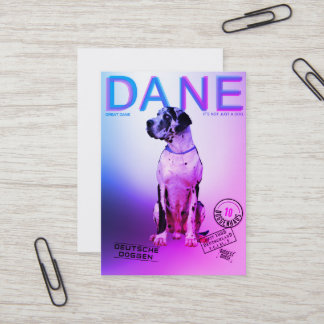 Cartão De Visita Cão de raça Great Dane estilo revista