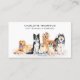 Cartão De Visita Cão Formação de Pet Sitter Cão Cachorro Aquarela (Frente)
