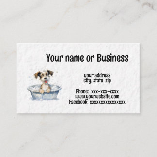 Cartão De Visita Cão na banheira